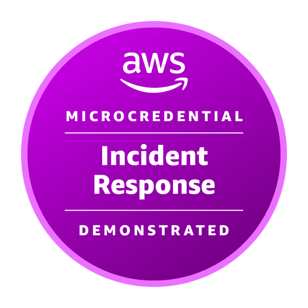 Badge chứng chỉ AWS Incident Response Demonstrated