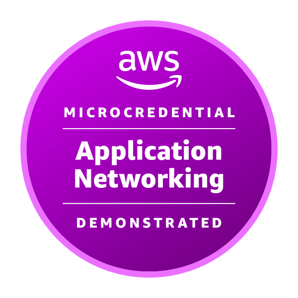 Badge chứng chỉ AWS Application Networking Demonstrated